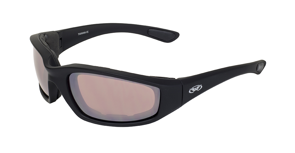 Global Vision Kickback Photochromatic Blue Lens Padded Frame Safety Sunglasses 